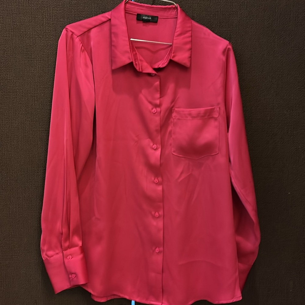 Aqua Women's Pink Satin Blouse